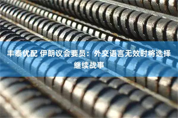 丰泰优配 伊朗议会要员：外交语言无效时将选择继续战事