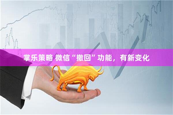 掌乐策略 微信“撤回”功能，有新变化